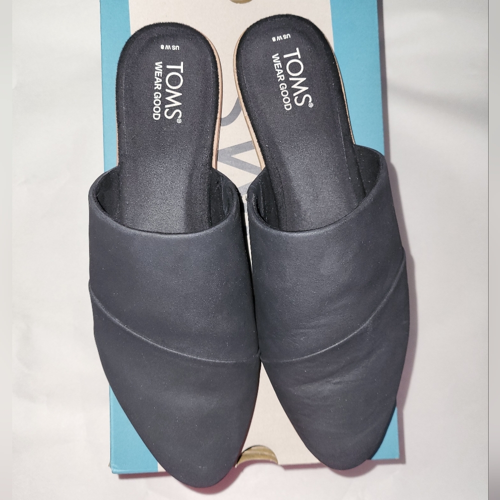 Toms Black Slip-On Mule Clogs